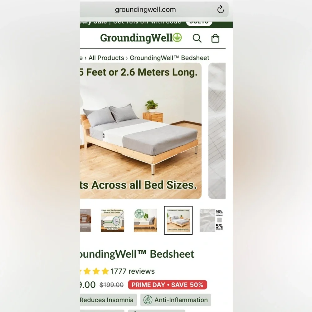 TWO NEW grounding bedsheets by groundingwell.com. ONE cord included